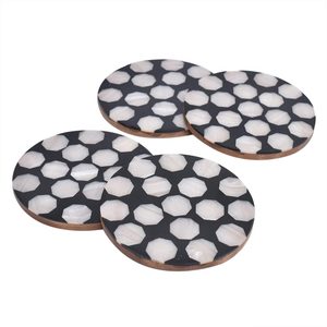 Round Geometric <b>Wood</b> Brass Coasters Set Top Quality Customize Square Round Epoxy <b>Wood</b> Resin Coaster With Holder Set - Product Image 6