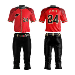 ชุดเครื่องแบบเบสบอลของผู้ชายชุดเสื้อโพลีเอสเตอร์และกางเกงชุดทีมระบายอากาศผลิตตามสั่ง - Product Image 1