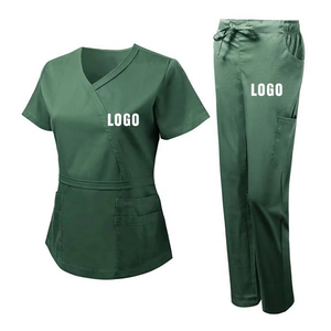 Uniforme médico unisex, proveedor de OEM y ODM, conjunto de uniformes médicos transpirables de algodón y poliéster - Product Image 1