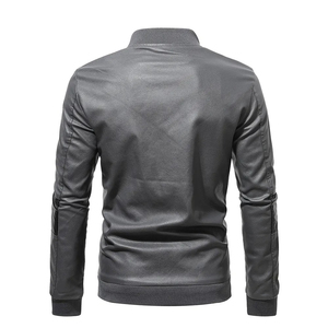 Venta caliente Precio barato al por mayor Mejor diseño 2025 Material de cuero Chaqueta de moda Diseño único Chaqueta de cuero para hombres - Product Image 3