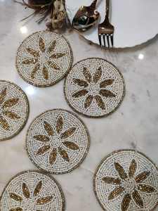 Handmade Classic Beaded <b>Coasters</b>-Portable Church & Religious Drink <b>Coasters</b> with Polyester Backing (4x4 Inch) - Product Image 5