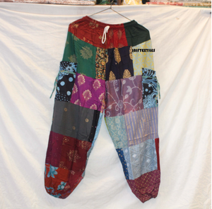 Parche de algodón hecho a mano trabajo HAREM indio cosido a mano Multi parche trabajo pantalón comodidad parche trabajo Harem pantalón - Product Image 4