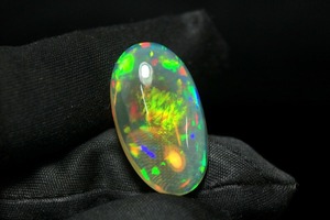 15.70 CT AAA + ethiopian welo OPAL โอปอลธรรมชาติฉูดฉาดรูปวงรีทรงหลังเบี้ยทรงรีเครื่องประดับหลวมสีขาวสำหรับวันเกิดเดือนตุลาคม - Product Image 2