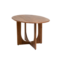 Table à manger pliante en bois massif de forme ovale, design tendance, facile à déplacer, pour hôtel, restaurant, café, salle à manger à domicile
