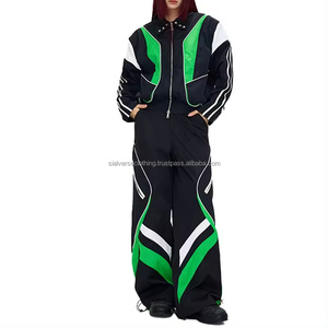 Sialverse Vêtements décontractés grande taille, coupe-vent à fermeture éclair à manches longues, survêtement élégant, nouveau design, nylon extensible quadridirectionnel de haute qualité - Product Image 1