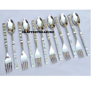 High Western Brass Ware Or Fini Ustensiles De Cuisine Centre Noeud Designer Cuillère Couteau Fourchette Couverts Ensemble pour Mariage - Product Image 4