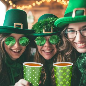 Vasos de Papel Desechables Richfull para el Día de San Patricio, 8 oz, con Diseño de Trébol Verde, Material Ecológico PET/PLA para Té, Café y Fiestas Irlandesas - Product Image 1