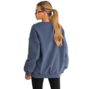 Sweat-shirt oversize pour femme, logo premium sur le devant, hiver, uni, 100% coton, écologique, séchage rapide, OEM - Product Image 2