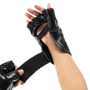 Guantes de boxeo de medio Dedo de cuero pakistaní genuino para hombres y mujeres, guante envolvente de mano de entrenamiento ganador para boxeo de artes marciales - Product Image 6