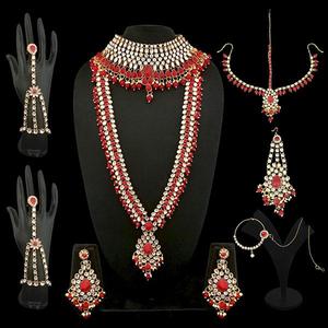 Tip Top Fashions 1002391A Pierre Rouge Kundan Ensemble De Mariée Bijoux À La Mode pour Les Mariées - Product Image 1