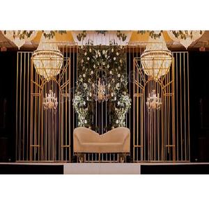 Pantallas de Metal de nuevo diseño para decoración de escenario de boda Impresionante soporte de Metal para decoración de boda Arcos de Metal elegantes para escenario de boda - Product Image 1