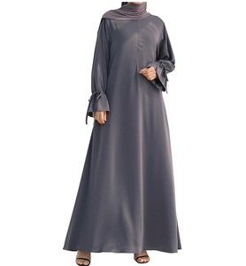 Vêtements islamiques à manches longues de couleur unie, hijab musulman, robes abaya pour femmes, style robe turque, style qatari, vintage, abayas de printemps - Product Image 1