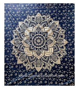 UMRAO-tapiz con estampado de flores en oro y negro, decoración de pared con estampado Digital, hecho a medida, sábana de algodón GC-TPDB-189, venta al por mayor - Product Image 1