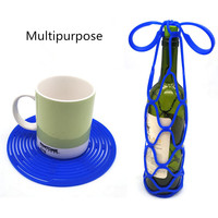 Produits créatifs réutilisables, panier à vin rouge durable, ensemble de sous-verres de table à manger, napperon en silicone