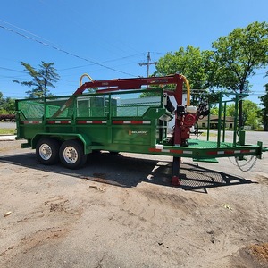 Hydraulic Tipping Dump Grapple <b>Trailer</b> with Crane 17ft Powder Coated <b>Farm</b> Utility Hauler with High Side Mesh - Product Image 2