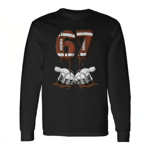 Maglietta a Maniche Lunghe 67 Football Meme Six Seven 6 7, T-Shirt 6-7 Drip, Prodotto Promozionale - Product Image 2