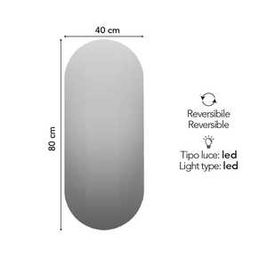 40x80 Reversible <b>LED</b> Backlit Oval <b>Mirror</b> Dual-Sided Product Category - Product Image 2