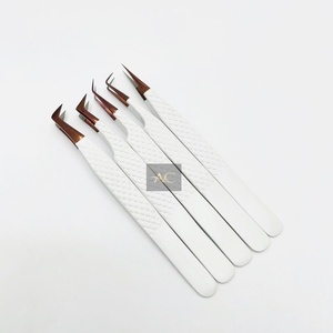 แหนบปลายแหลมทำจากเส้นใยโรสโกลด์แบบรัสเซียใช้ปลายแหลมทำจากเหล็กสีขาวแยก90และ45องศา - Product Image 3