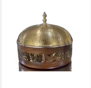 Cazuela de lujo martillada hecha a mano, calentador de comida para el hogar, Hotel, restaurantes, redondo con tapa - Product Image 3