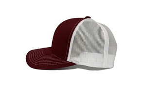 Gorra de camionero de algodón granate personalizada con malla transpirable para uso diario y estilo distintivo, hecha a mano en el fabricante de Vietnam - Product Image 3