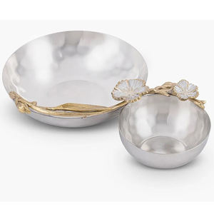 Bol de service en métal de haute qualité avec finition brillante pour servir des fruits, des chips et des trempettes, décoration de table de mariage, rangement pour fruits - Product Image 3