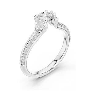 Anillo de Diamante de Laboratorio Redondo Brillante de 0.802 CT para Mujer, Claridad VVS-VS EF, Oro de 18K, 14K, 10K y Plata 925, Moissanita - Product Image 4