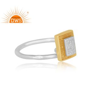 Nouvelle bague rectangulaire en argent sterling fin pour femme, bijou élégant, fabricant de bijoux en argent pur - Product Image 3