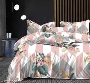 Ensemble de draps de lit en coton de qualité élégante Impression florale solide Style classique Confortable 3 PCS 200TC Technique de point Idéal pour les cadeaux - Product Image 2