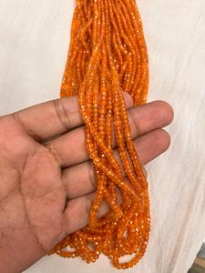 โกเมนธรรมชาติแมนดารินลูกปัดเหลี่ยมเพชรพลอยสร้อยคอโกเมนส้ม - Product Image 3