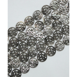 Filigree Circle SG0013 <b>Shell</b> Loose Beads Strand - Product Image 1