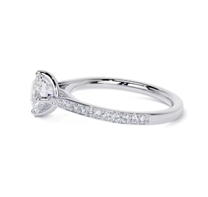 10k jaune Rose blanc plaqué or rond coupe laboratoire cultivé diamant mariage et bagues de fiançailles unisexe cadeau de fête pour elle - Product Image 2