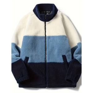 Veste en sherpa pour homme 2025, 100% coton, toile, nouveau design professionnel avec col montant, logo frontal, vente en gros de vêtements polaires - Product Image 1