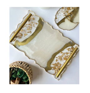 Proveedor al por mayor Bandeja de servicio de resina para regalos de inauguración de la casa para bandeja de almacenamiento de frutas y herramientas de pastel de vela Artesanías - Product Image 5