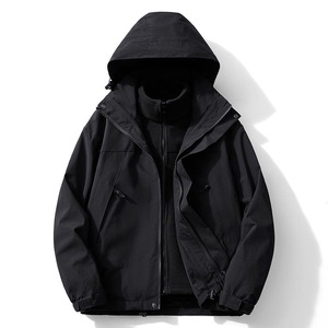 Custom Men <b>Zip</b> <b>Up</b> <b>Jacket</b> Solid Color Outdoor Casual Windbreaker <b>Jacket</b> For Men - Product Image 4