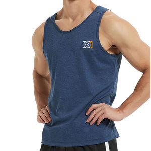 Haute demande grande taille hommes débardeurs personnalisé blanc col rond sans manches gilet respirant blanc sportif maillots sur des prix très bon marché - Product Image 2