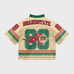 เสื้อฟุตบอลโพลีเอสเตอร์อเมริกันแบบกำหนดเองเสื้อเครื่องแบบบ็อกซี่ระบายอากาศได้ดีมีขนาดพิเศษ100% ตามต้องการ - Product Image 2