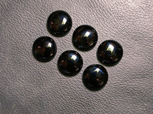 Lot de cabochons à dos plat de forme ronde en obsidienne noire de 8 à 30 mm à prix raisonnable pour la fabrication de tous les bijoux - Product Image 3