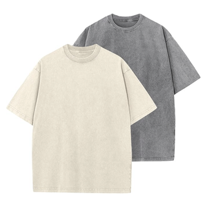 T-shirts personnalisés unisexe en coton 100% 230 GSM, coupe oversize, décontractés, vierges, style vintage délavé à l'acide - Product Image 4