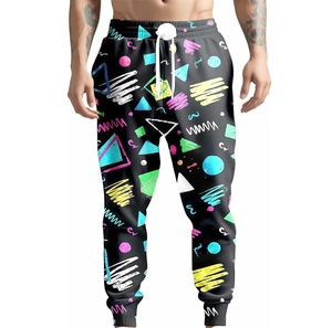 Pantalon de survêtement unisexe droit léger décontracté respirant sublimé avec fermeture à cordon de serrage Vente en gros personnalisé 100% polyester - Product Image 6