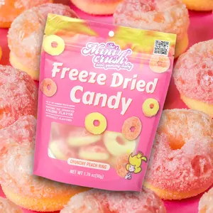 Crunch Candies Wholesale Freeze Dry Sweet Snacks Custom Freeze Dried Peach Rings Candy