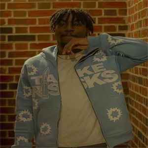 Sudaderas con capucha con estampado de espuma de peso pesado de alta calidad de 360 GSM, chándales para hombre, sudadera de algodón 100%, Sudadera con capucha de calle hecha a medida - Product Image 6