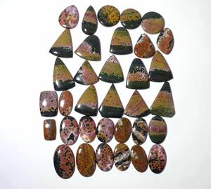 Venta al por mayor Natural Ocean Jasper Cabochon Piedra preciosa de cuarzo suelta para la fabricación de joyas Suministros colgantes - Product Image 3