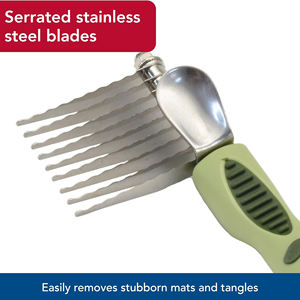 หวีแปรงขนสุนัขแบบมีฟันคม สำหรับสุนัขขนยาวถึงปานกลาง ทำจากสแตนเลสอย่างดี ช่วยให้ขนไม่พันกัน รักษาขนให้ดี - Product Image 3