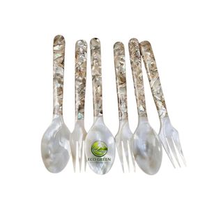 Wholesale Eco Friendly Pearl Shell Fruit Fork Handcrafted <b>Mosaic</b> Handle Mini Tasting Fork Unique Tableware Supplies - Product Image 6