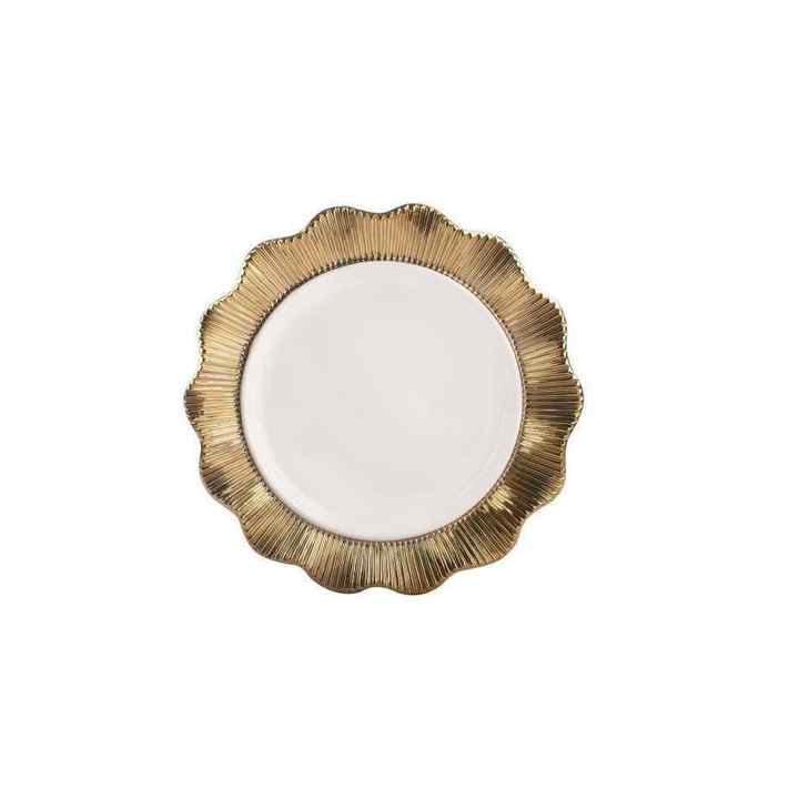 Serving Plate Lace Round Gold 34cm