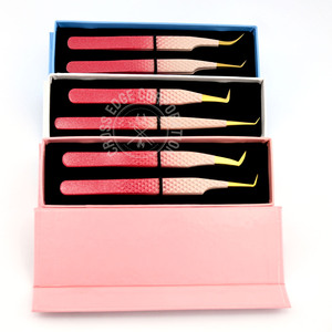 Wholesale Most Popular Fiber Grip Eyelash Extension Tweezers Curved Classic Tweezer 45 90 Degree Fiber Tip Lash Tweezers - Product Image 3