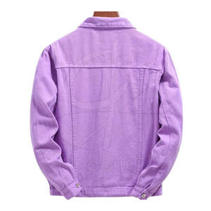 Chaqueta Vaquera Delgada Morada de Alta Calidad para Hombre, Personalizada, con Botones, Informal, para Invierno, Transpirable, de Secado Rápido, con Tela de Lujo - Product Image 2