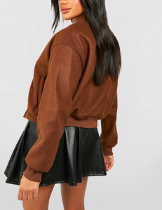 Chaqueta universitaria para exteriores con logotipo bordado personalizado de alta calidad para mujer, chaqueta de invierno universitaria con logotipo bordado personalizado de Color sólido para hombre - Product Image 5