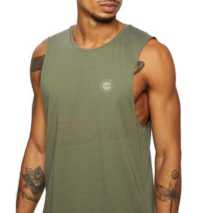Camisetas de gimnasio de entrenamiento de algodón de primera calidad para hombre, camiseta sin mangas de talla grande con logotipo personalizado, venta al por mayor, estilo informal de verano para culturismo - Product Image 4