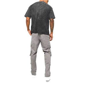 T-shirt de lavage à l'acide de haute qualité pour hommes Style tendance avec impression à chaud Design personnalisé 100% coton - Product Image 4